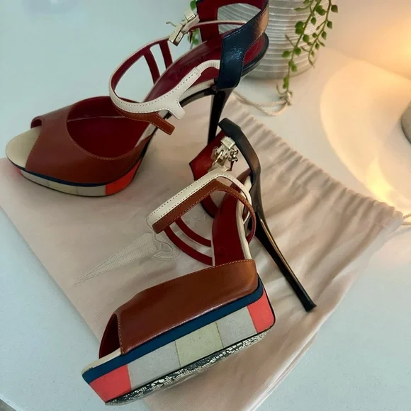 Cesare Paciotti Multicolor Strappy Heels - Picture 4 of 5